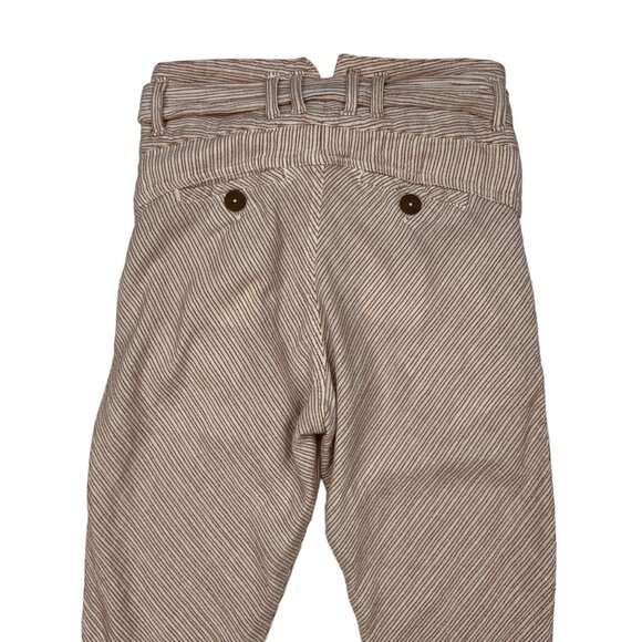 Free People Rumors Yarn Dye Harem Pants 0 Striped Cropped Belted High Waist - Picture 8 of 12